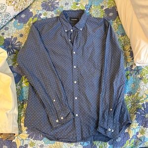 Bonobos men’s stretch button down slim fit medium chambray polka dot
